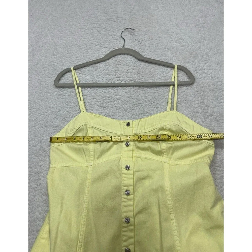 Free People Maxi Dress Women Yellow Just Jill Cotton Vacay Boho Retro Large New - Picture 6 of 12
